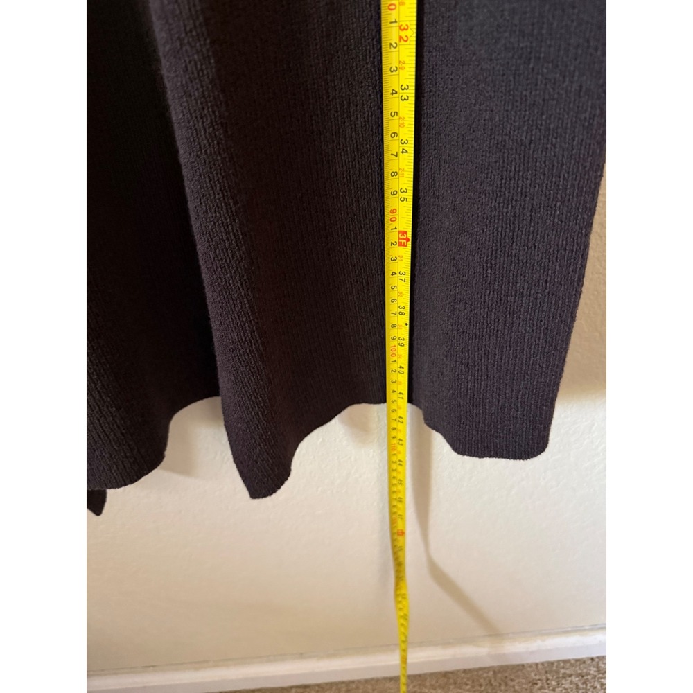 Max Studio Brown Longline Duster Cardigan Open Front Pocket Sweater Womens Large - Picture 4 of 5